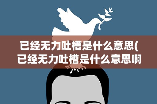 已经无力吐槽是什么意思(已经无力吐槽是什么意思啊)