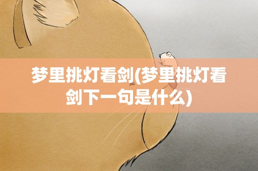 梦里挑灯看剑(梦里挑灯看剑下一句是什么)