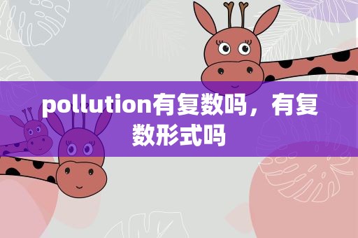 pollution有复数吗，有复数形式吗
