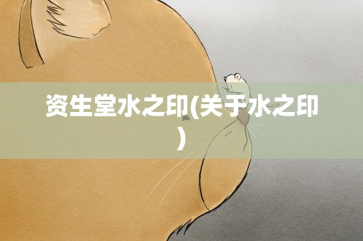 资生堂水之印(关于水之印)