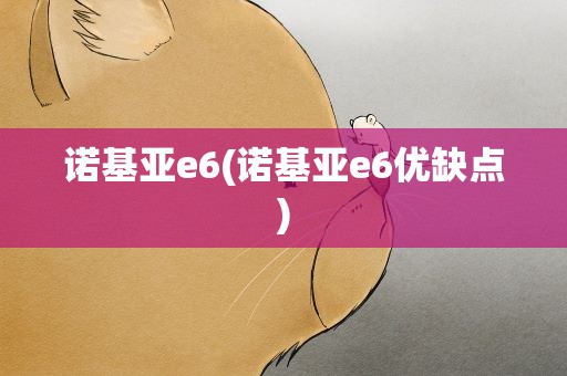 诺基亚e6(诺基亚e6优缺点)