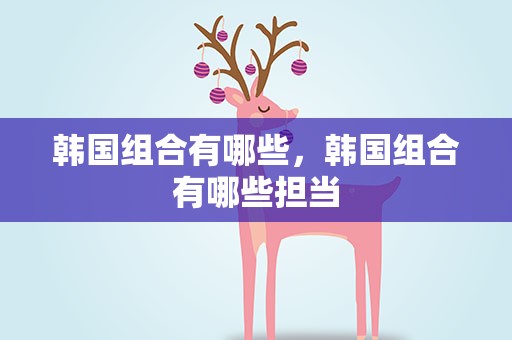 韩国组合有哪些，韩国组合有哪些担当