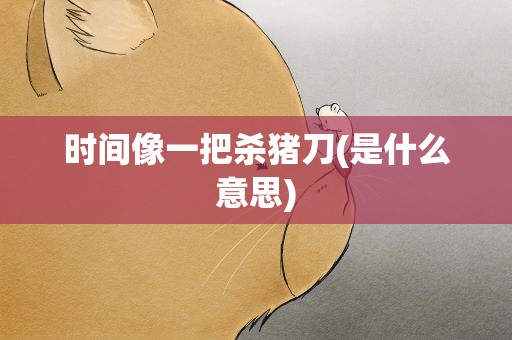 时间像一把杀猪刀(是什么意思)