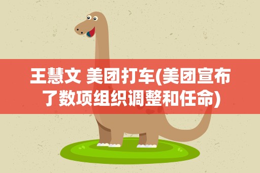王慧文 美团打车(美团宣布了数项组织调整和任命)