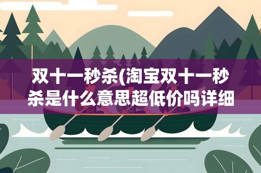 双十一秒杀(淘宝双十一秒杀是什么意思超低价吗详细说一下)