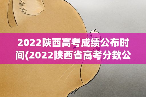 2022陕西高考成绩公布时间(2022陕西省高考分数公布时间)