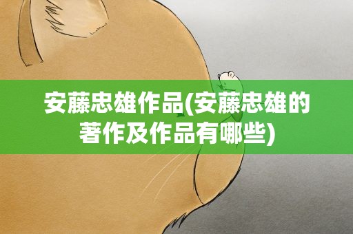 安藤忠雄作品(安藤忠雄的著作及作品有哪些)