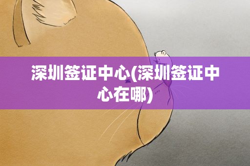 深圳签证中心(深圳签证中心在哪)