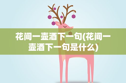 花间一壶酒下一句(花间一壶酒下一句是什么)