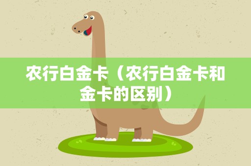 农行白金卡（农行白金卡和金卡的区别）