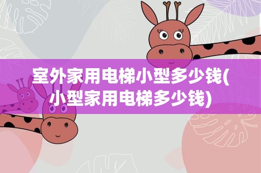 室外家用电梯小型多少钱(小型家用电梯多少钱)