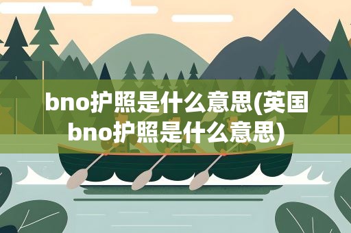 bno护照是什么意思(英国bno护照是什么意思)