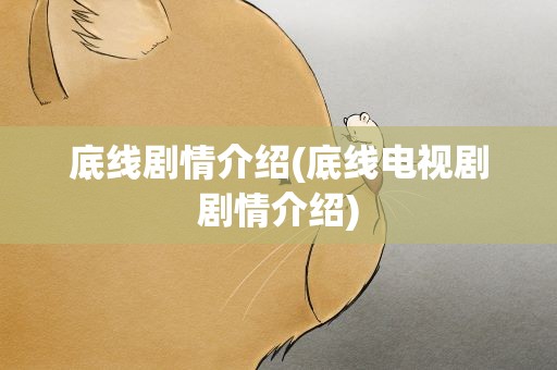底线剧情介绍(底线电视剧剧情介绍)