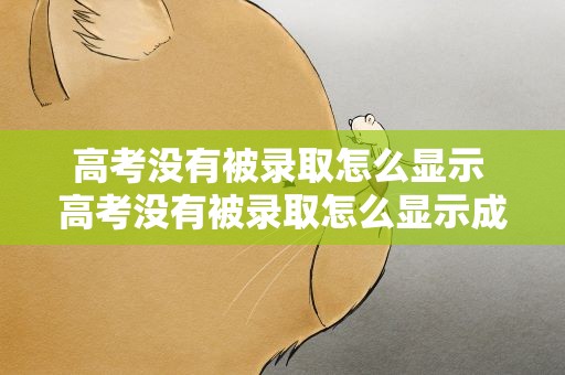 高考没有被录取怎么显示 高考没有被录取怎么显示成绩