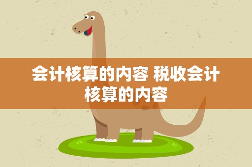 会计核算的内容 税收会计核算的内容