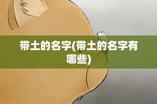 带土的名字(带土的名字有哪些)