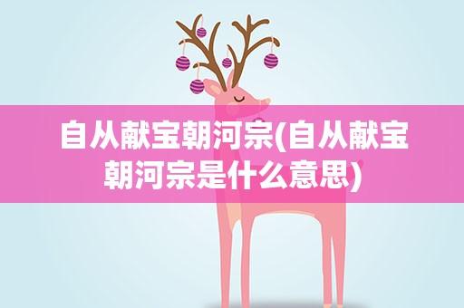 自从献宝朝河宗(自从献宝朝河宗是什么意思)