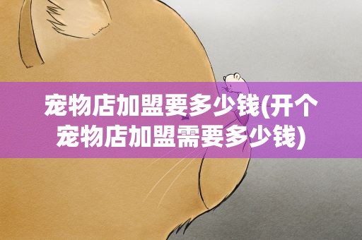 宠物店加盟要多少钱(开个宠物店加盟需要多少钱)