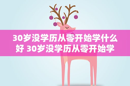 30岁没学历从零开始学什么好 30岁没学历从零开始学什么好女