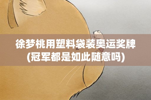 徐梦桃用塑料袋装奥运奖牌(冠军都是如此随意吗)