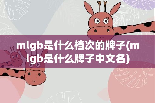 mlgb是什么档次的牌子(mlgb是什么牌子中文名)
