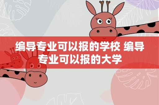 编导专业可以报的学校 编导专业可以报的大学