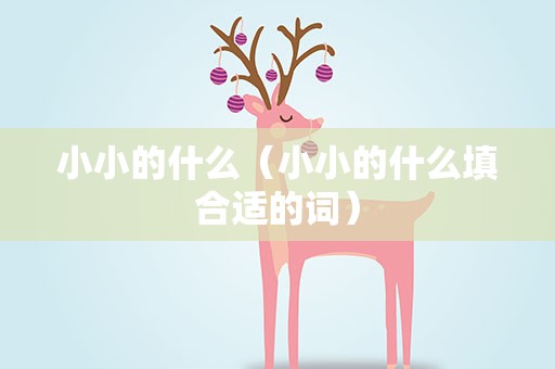小小的什么（小小的什么填合适的词）