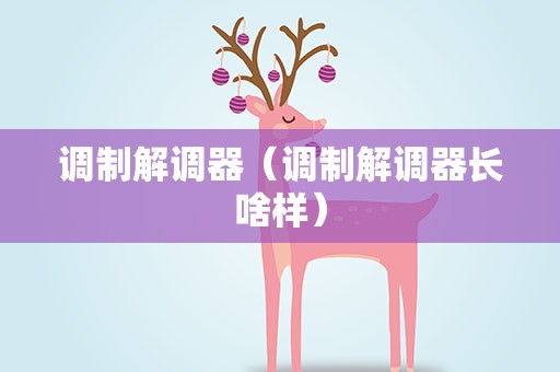 调制解调器（调制解调器长啥样）