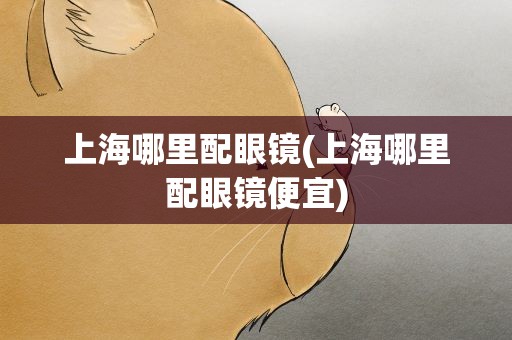 上海哪里配眼镜(上海哪里配眼镜便宜)