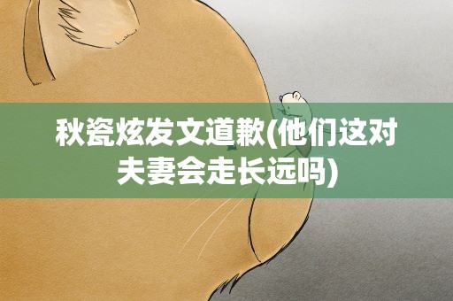 秋瓷炫发文道歉(他们这对夫妻会走长远吗)