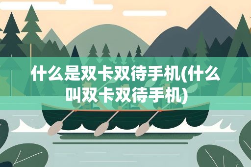 什么是双卡双待手机(什么叫双卡双待手机)
