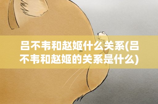 吕不韦和赵姬什么关系(吕不韦和赵姬的关系是什么)