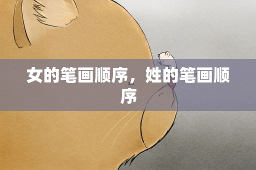 女的笔画顺序，姓的笔画顺序