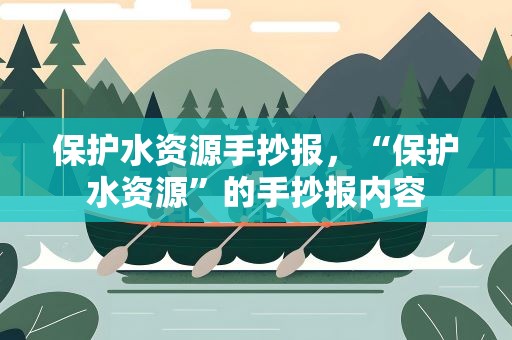 保护水资源手抄报，“保护水资源”的手抄报内容