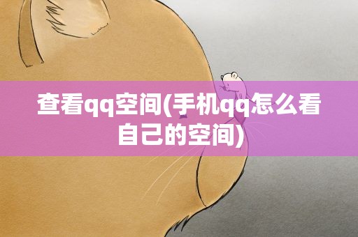 查看qq空间(手机qq怎么看自己的空间)