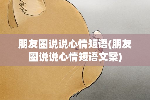 朋友圈说说心情短语(朋友圈说说心情短语文案)