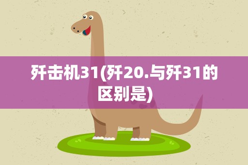 歼击机31(歼20.与歼31的区别是)