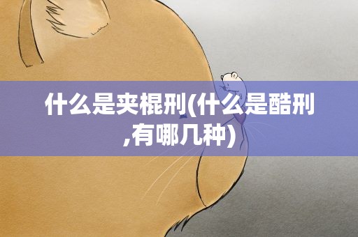 什么是夹棍刑(什么是酷刑,有哪几种)