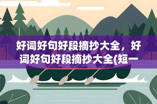 好词好句好段摘抄大全，好词好句好段摘抄大全(短一点的)