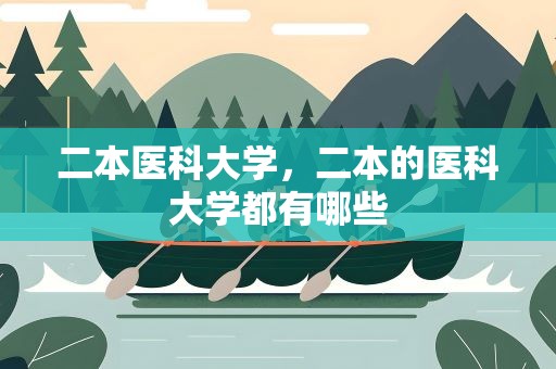 二本医科大学，二本的医科大学都有哪些