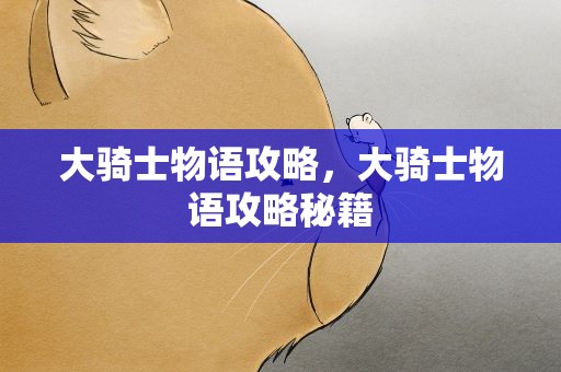 大骑士物语攻略，大骑士物语攻略秘籍