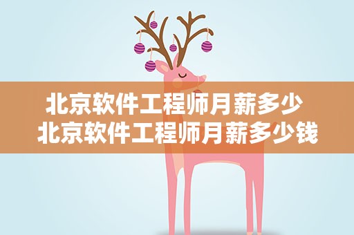 北京软件工程师月薪多少 北京软件工程师月薪多少钱