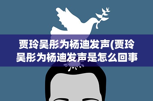 贾玲吴彤为杨迪发声(贾玲吴彤为杨迪发声是怎么回事)