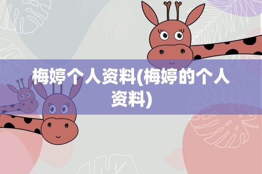 梅婷个人资料(梅婷的个人资料)