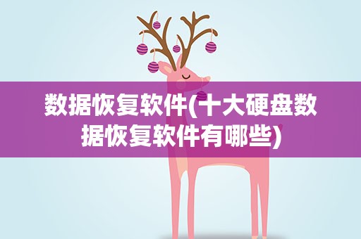 数据恢复软件(十大硬盘数据恢复软件有哪些)