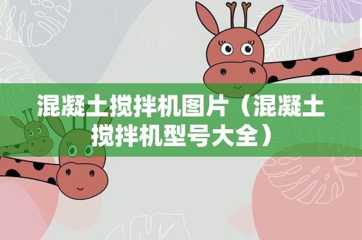 混凝土搅拌机图片（混凝土搅拌机型号大全）