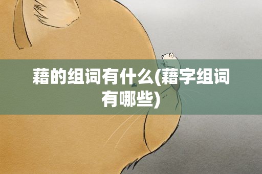 藉的组词有什么(藉字组词有哪些)