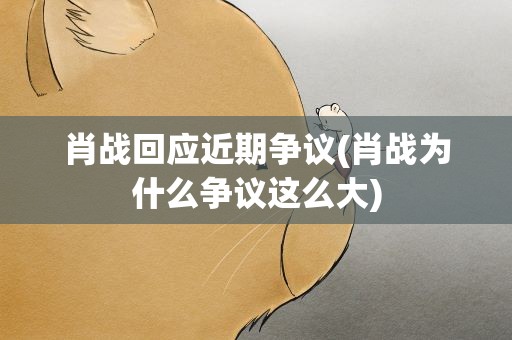 肖战回应近期争议(肖战为什么争议这么大)
