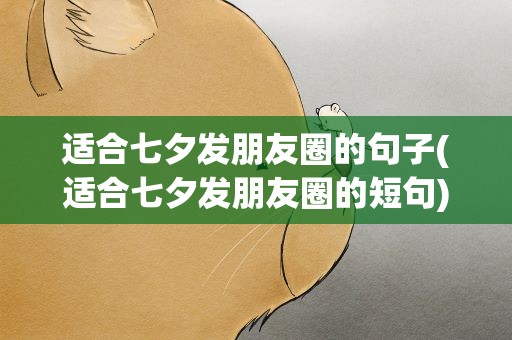 适合七夕发朋友圈的句子(适合七夕发朋友圈的短句)