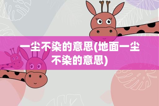 一尘不染的意思(地面一尘不染的意思)
